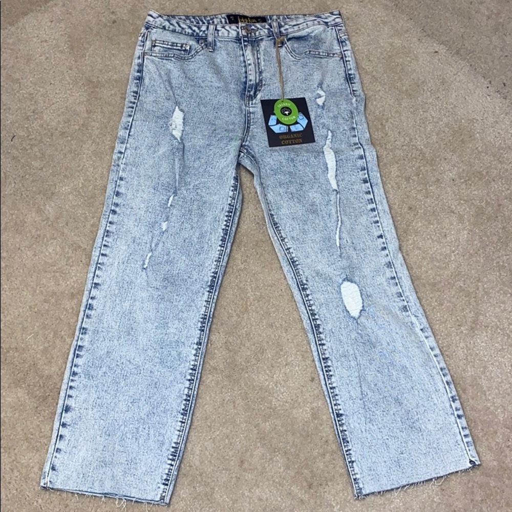 Indigo Rein high rise straight leg jeans